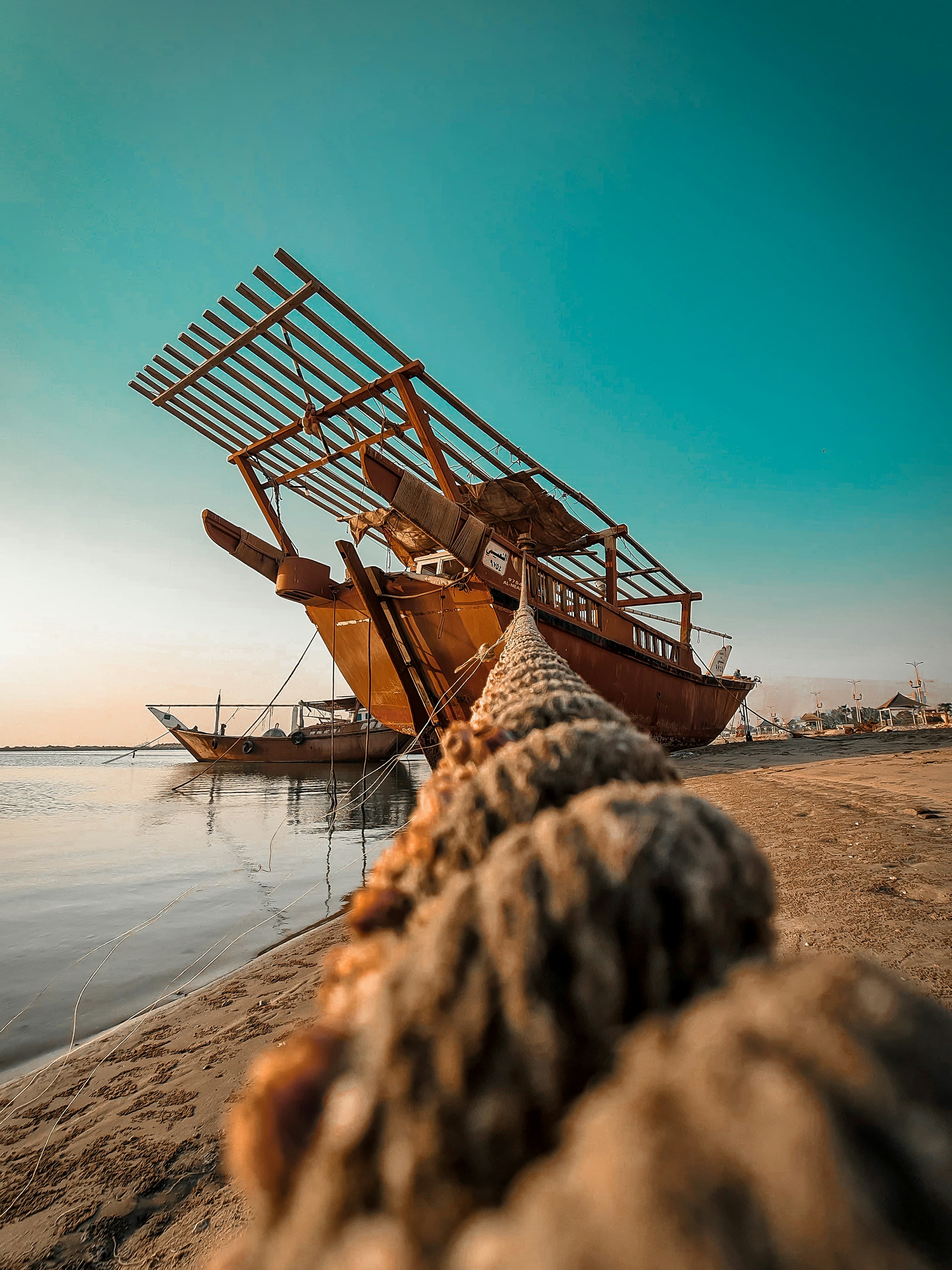 Traditional Dhow on shore