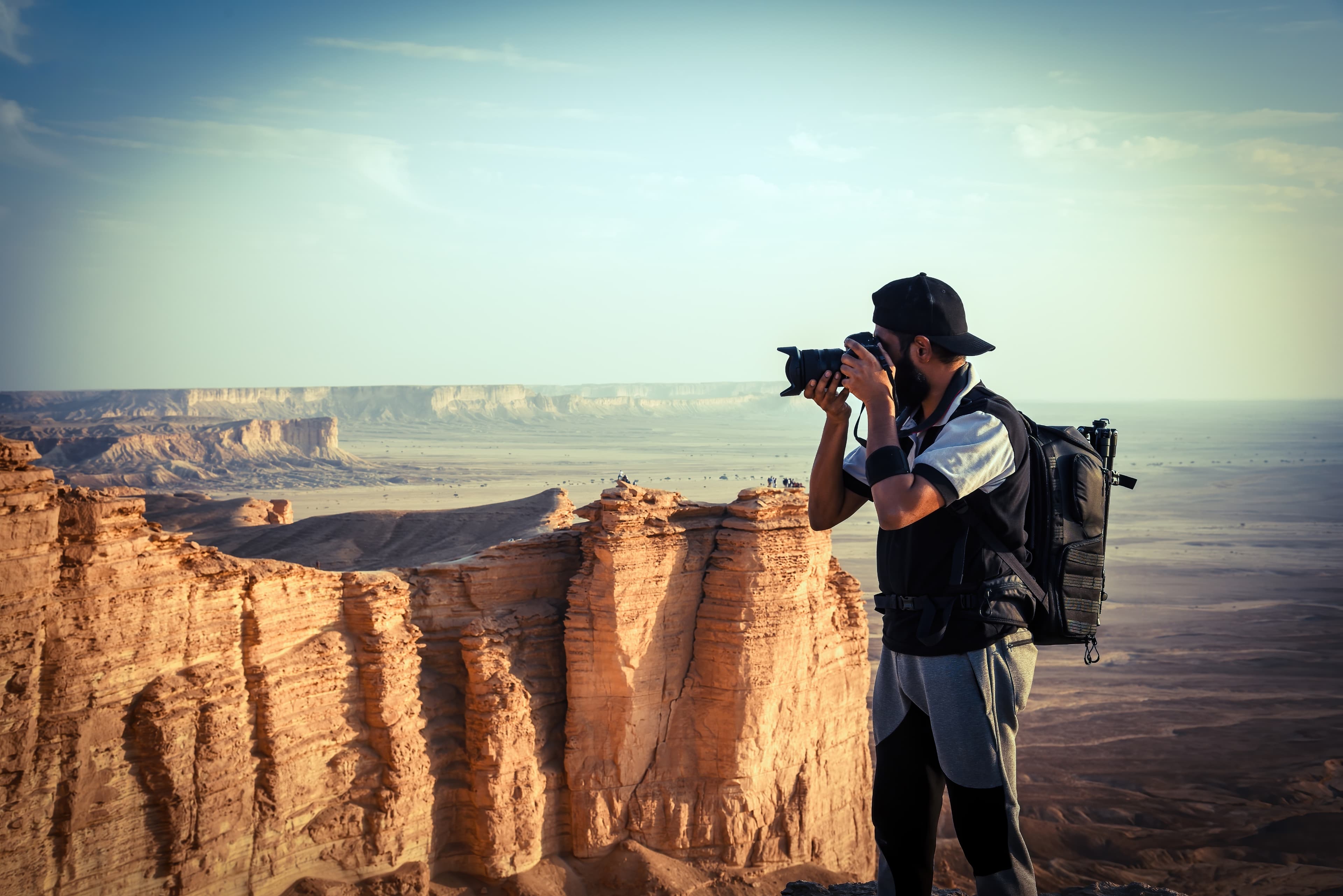 Photographer at a desert landscape